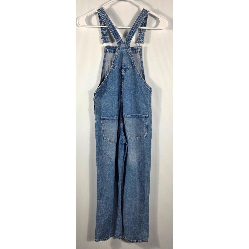 Vintage H&M Girls Blue Denim Overalls Medium Wash Bib Dungarees Chest Pocket 8 - Picture 5 of 5